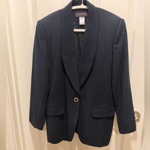 Vtg Courtenay Navy Blazer Sz 10P 100% Pure Wool with Gold Button USA